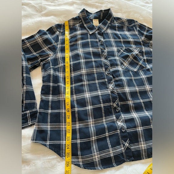Faded Glory Womens XXL Blue/White Long Sleeve Plaid Shirt - Picture 6 of 15